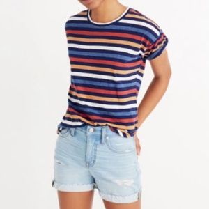 Whisper Cotton Crewneck Tee in Lennie Stripe